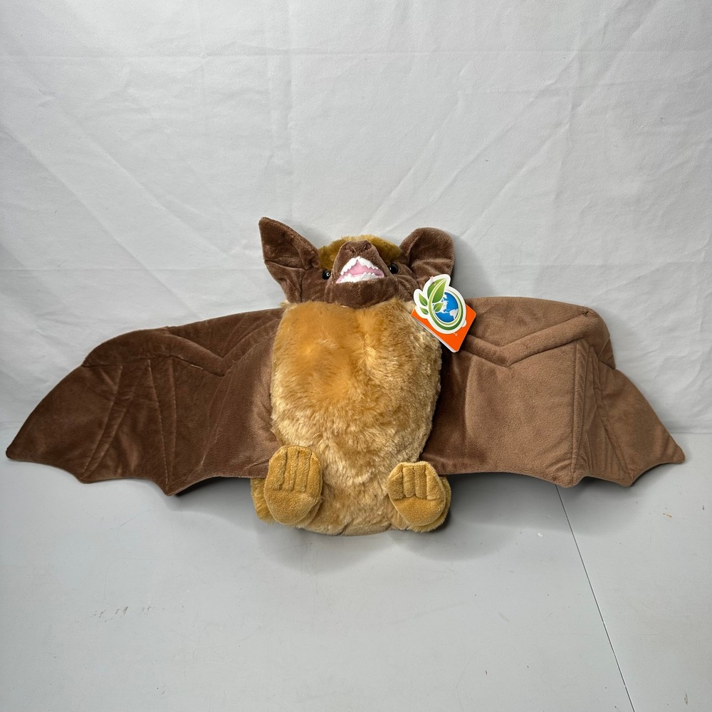Wild Republic Cuddlekins Brown Bat Plush Stuffed Animal 19341 Brown 20" Wingspan